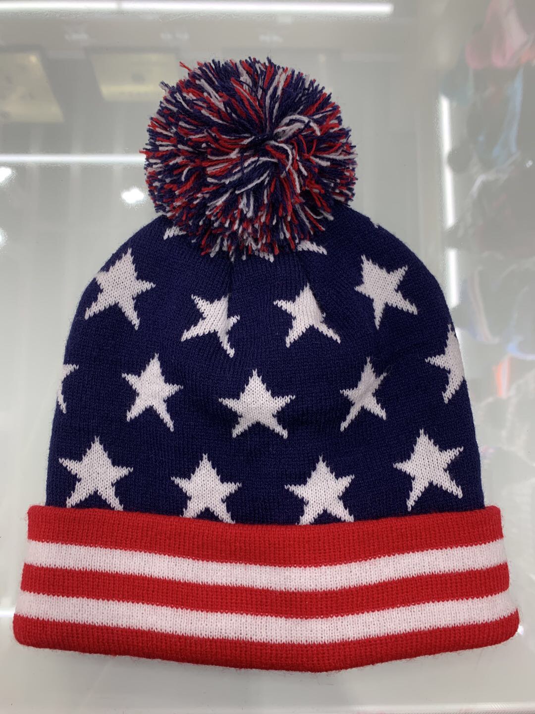 Versatile British style star stripe winter women's warm knitting wool jacquard knit cap ear guard cap ski cap thumbnail