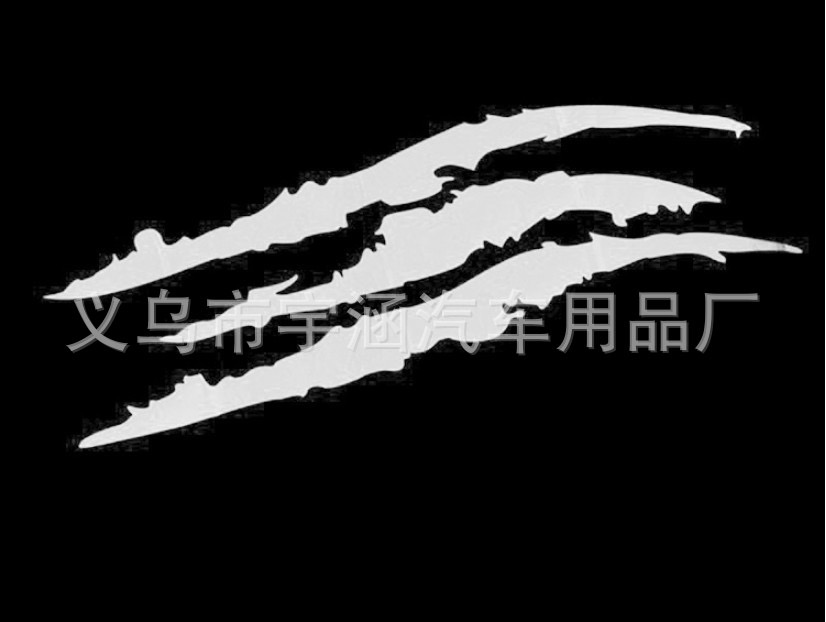 厂家直销新品鬼爪车贴车贴鬼抓手灯眉反光车贴40x12cm爪痕灯眉贴细节图