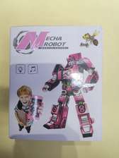儿童机器人变形手机玩具金刚多功能电子表男孩益智早教灯光故事机粉色