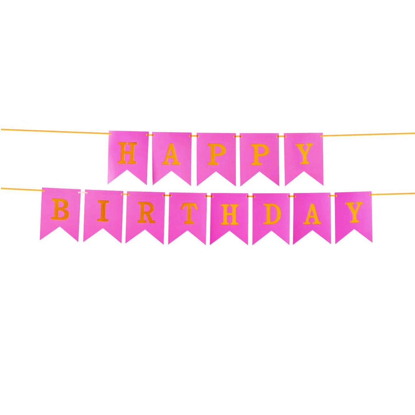 紫色烫金生日快乐鱼尾旗帜字母拉旗派对聚会装饰生日快乐道具产品图