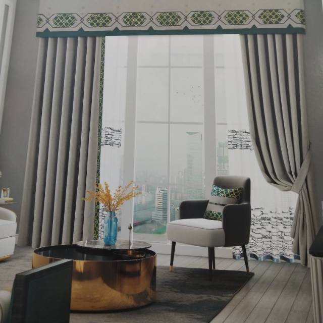 Modern light luxury new Chinese-style cashmere curtains for bedrooms and living rooms