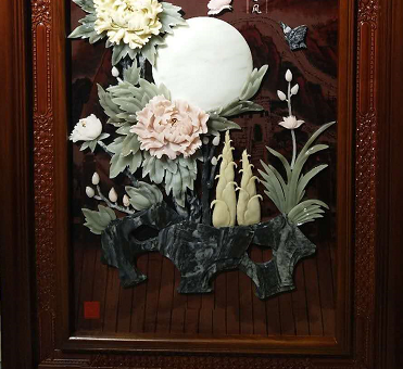 Feihong Art Carving Rich And Perfect 150X90cm Pure Handmade Jade Carving Porch Painting Specification drawing