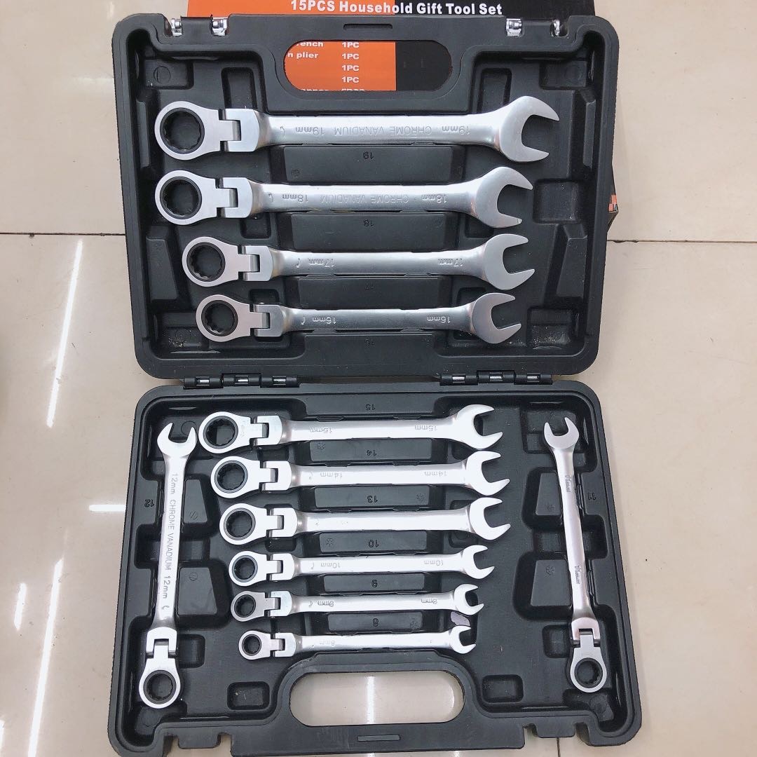 义乌好货 快速棘轮扳手两用开口梅花扳手自动扳手双头板手套装