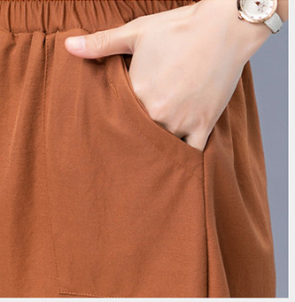 Summer fashion mom women's pants are versatile. High-waisted, thin capridged pants are loose and casual Specification image