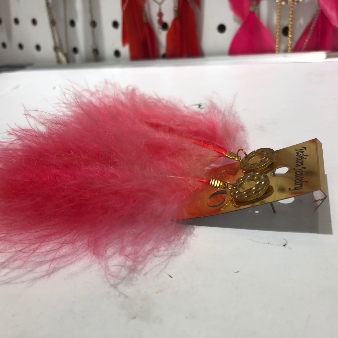 Factory direct sales of Turkey feather earrings, personalized earrings Specification image