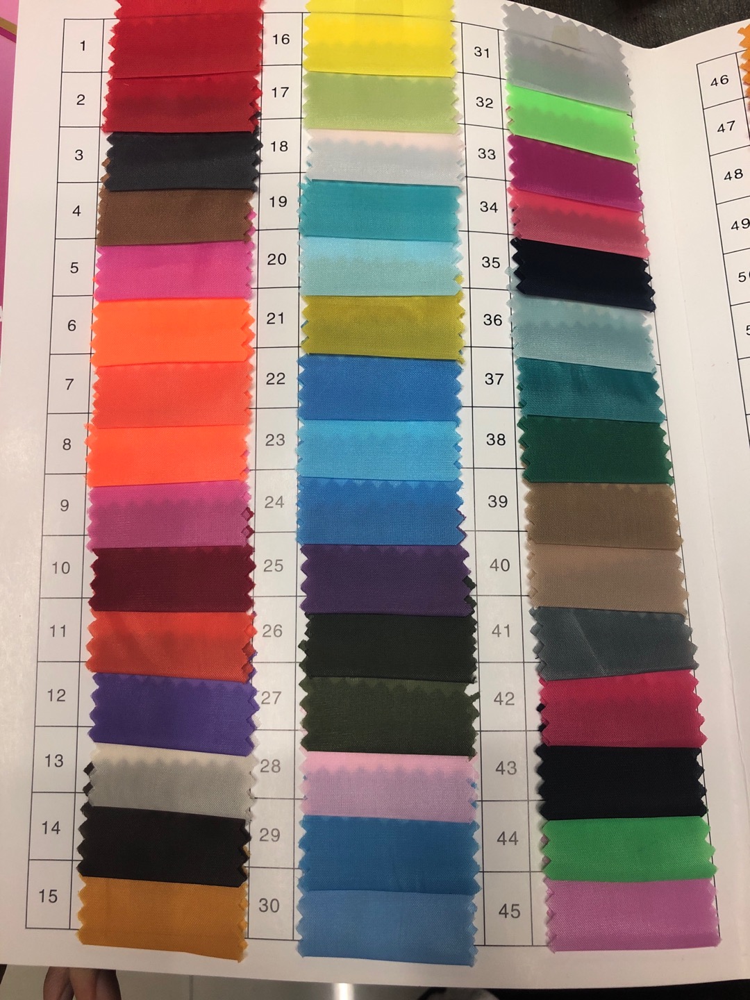 Bright Color Rich Feel Comfortable Plain Color 190T Polyester Taff Fabric