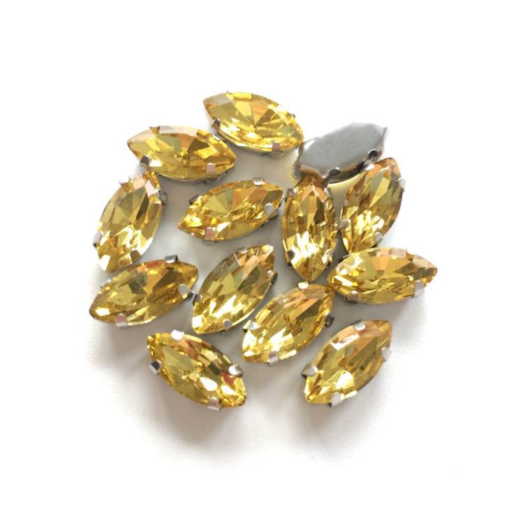 7*15mm马眼菱形手缝爪钻水钻婚纱礼服羊绒衫DIY细节图