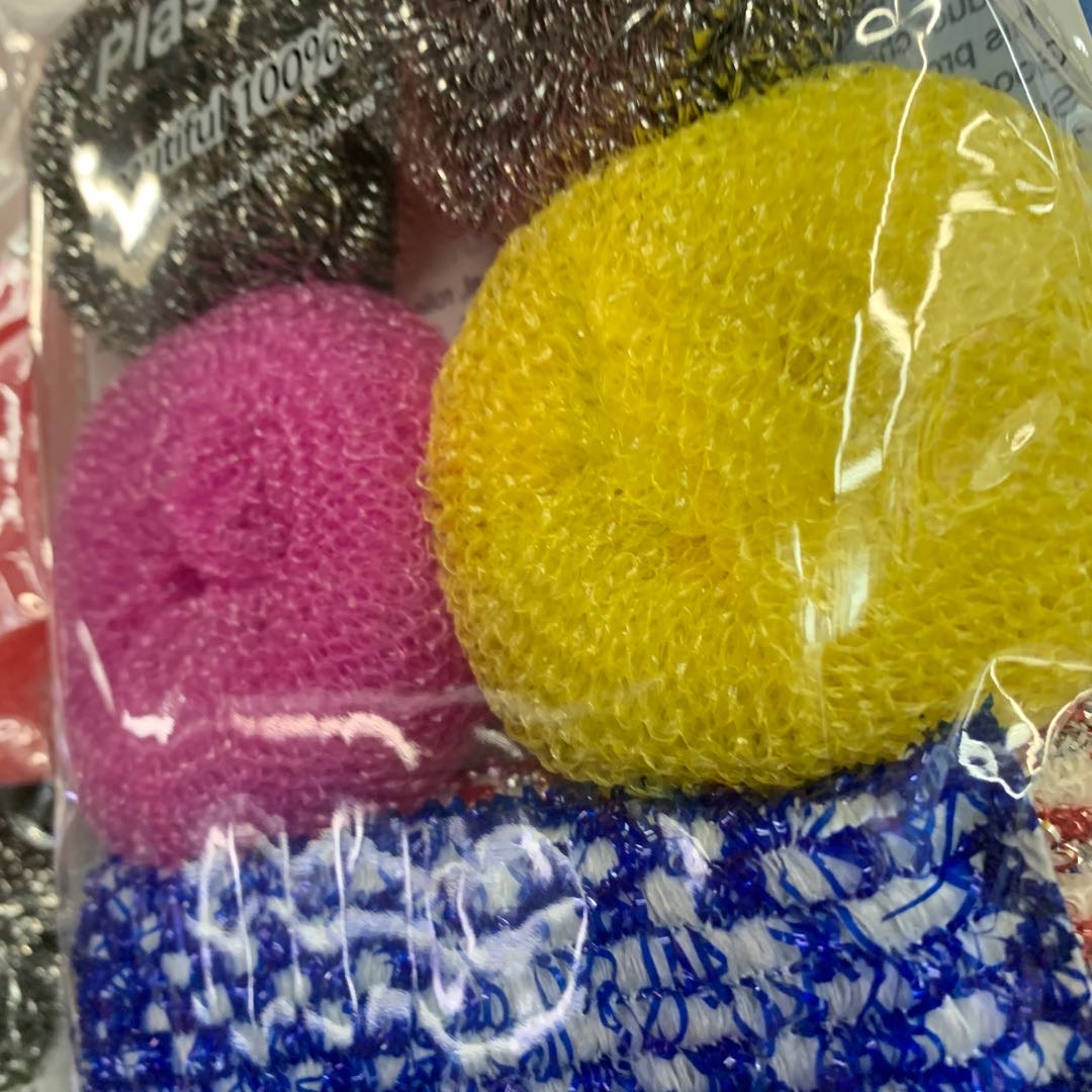 彩色钢丝球清洁球抹布套装细节图