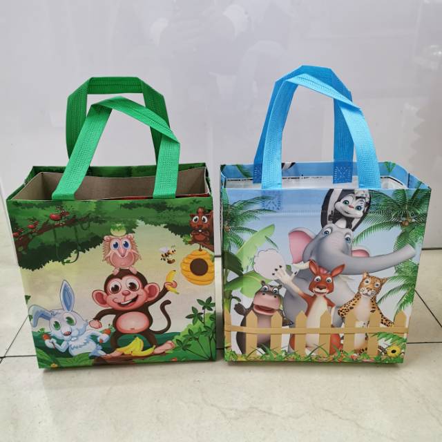 Laminated cartoon animal three-dimensional bags, handbags, gift bags