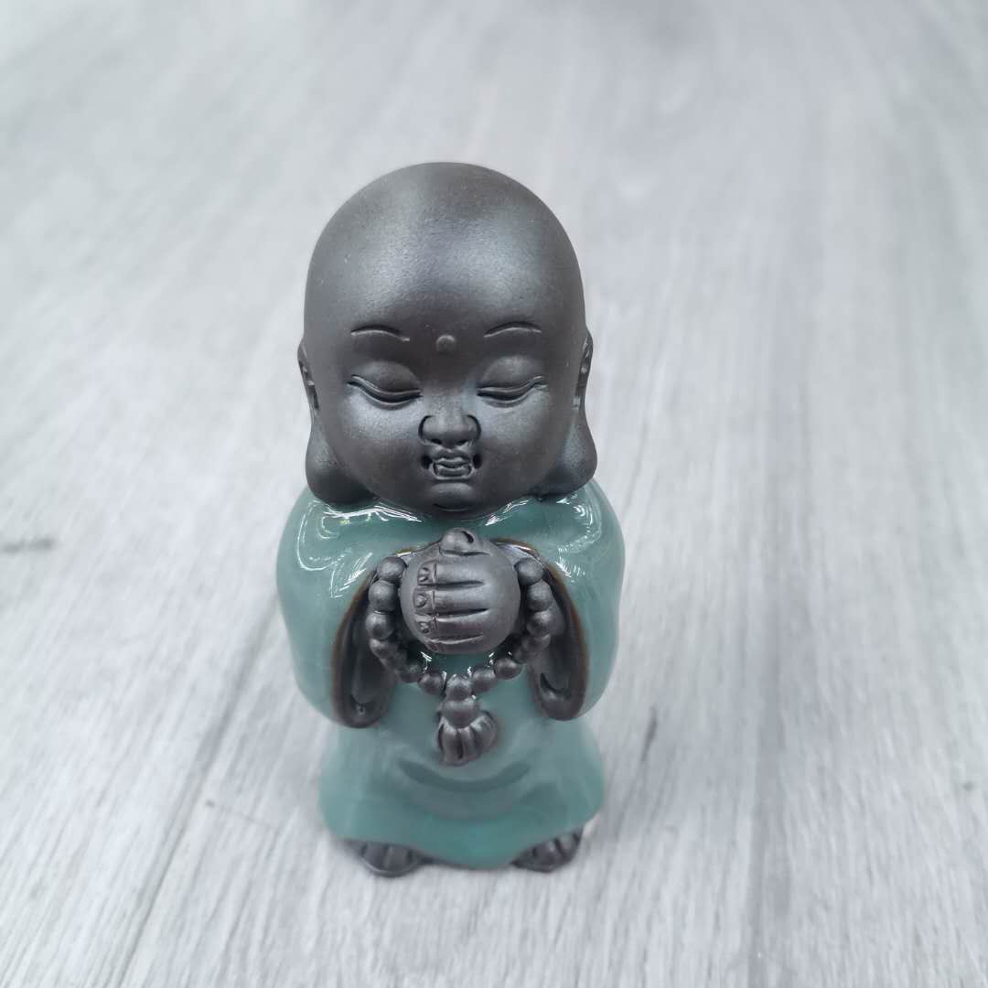 厂家直销镀彩小佛茶宠陶瓷工艺品