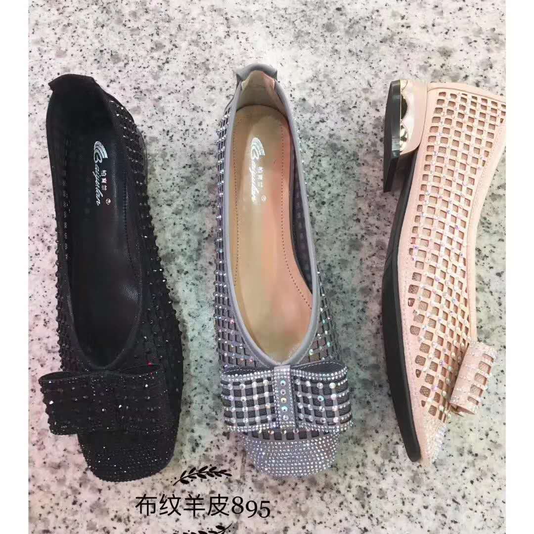 895 Biku Eurasia 2020 New Women's Guangzhou Leisure Leather Mesh Low Heel Shoes Specification drawing