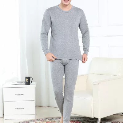 New Men's Thermal Underwear Set Cotton Thin Long Johns Youth Cotton Sweater Student Autumn And Winter Pure