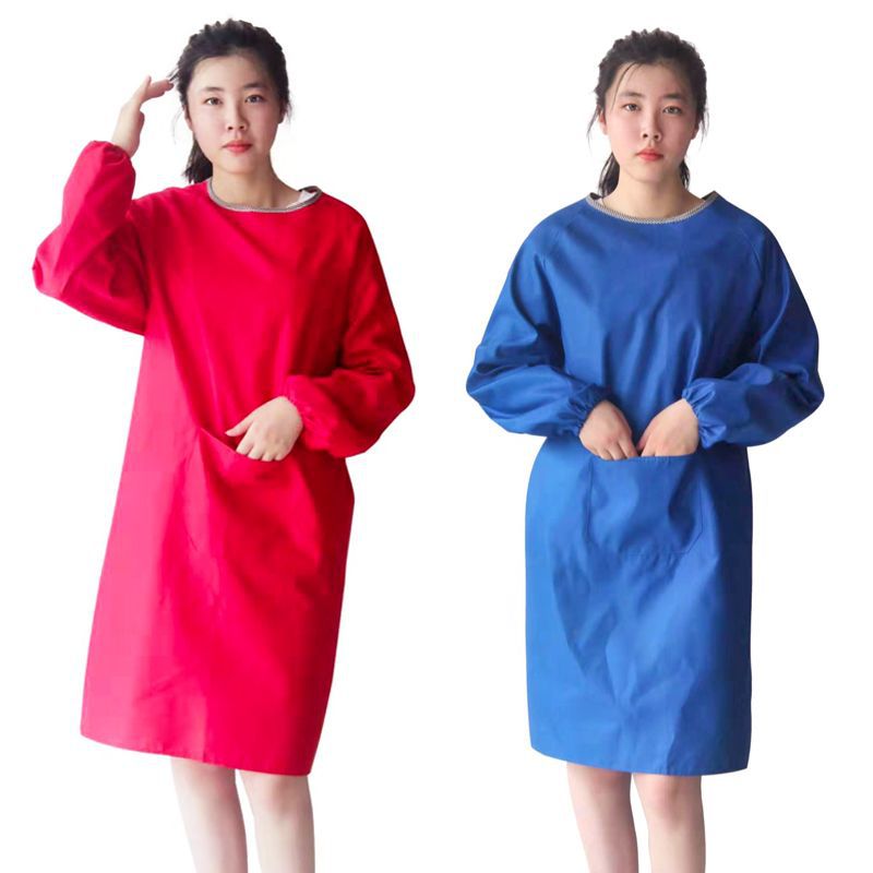 工厂定制蓝色大褂长袖防尘服搬运劳保服罩衣耐磨脏大褂工作服罩衣产品图