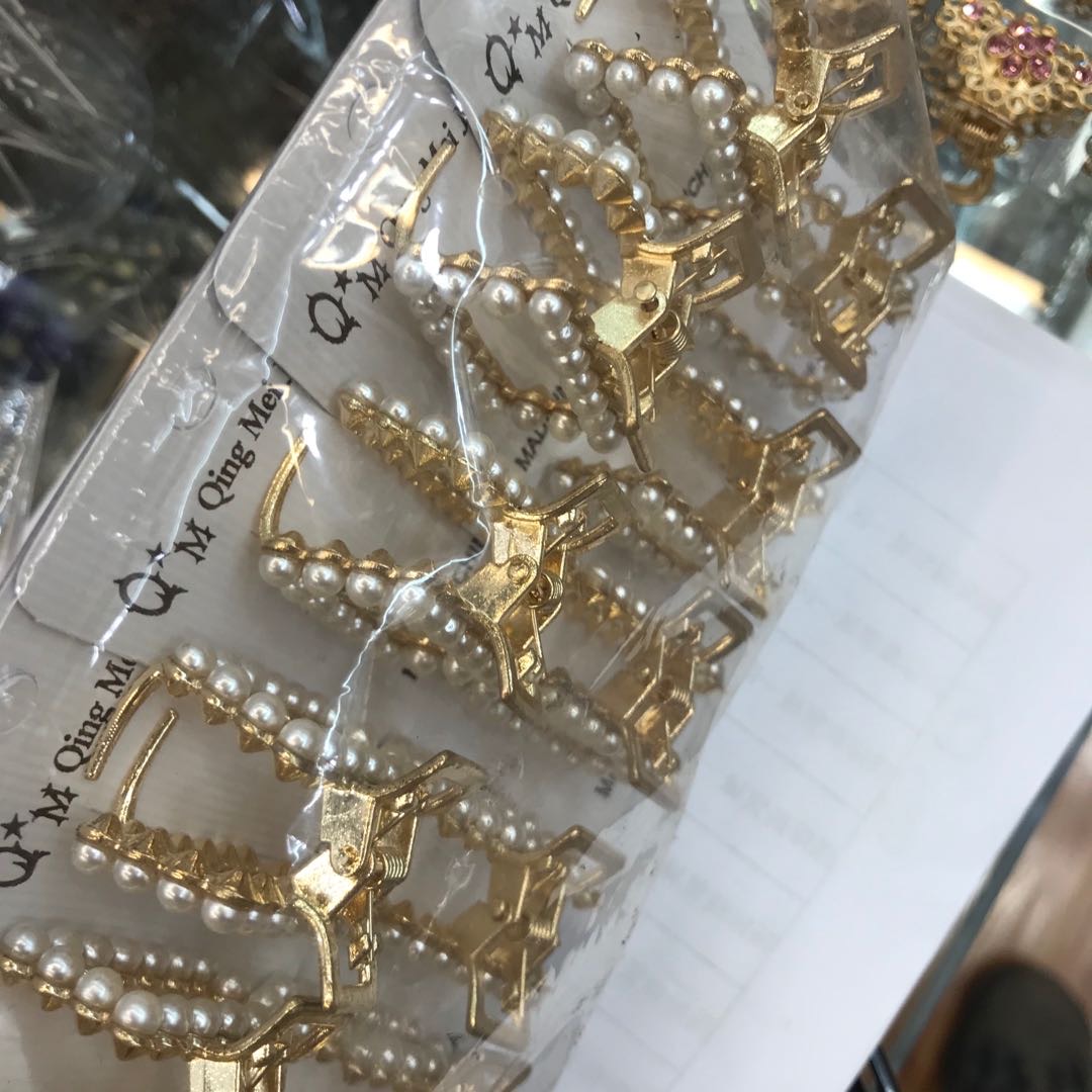 Square pearl small hair clips, top clips, ponytail clips, back hair clips, Korean headwear for women details Picture