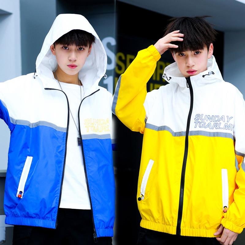 青少年潮装运动衫男大童2020春装新款加大儿童冲锋衣外套