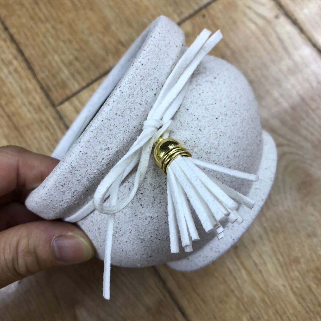 小号磨砂陶瓷花盆流苏配饰多肉盆栽工艺装饰盆花卉细节图