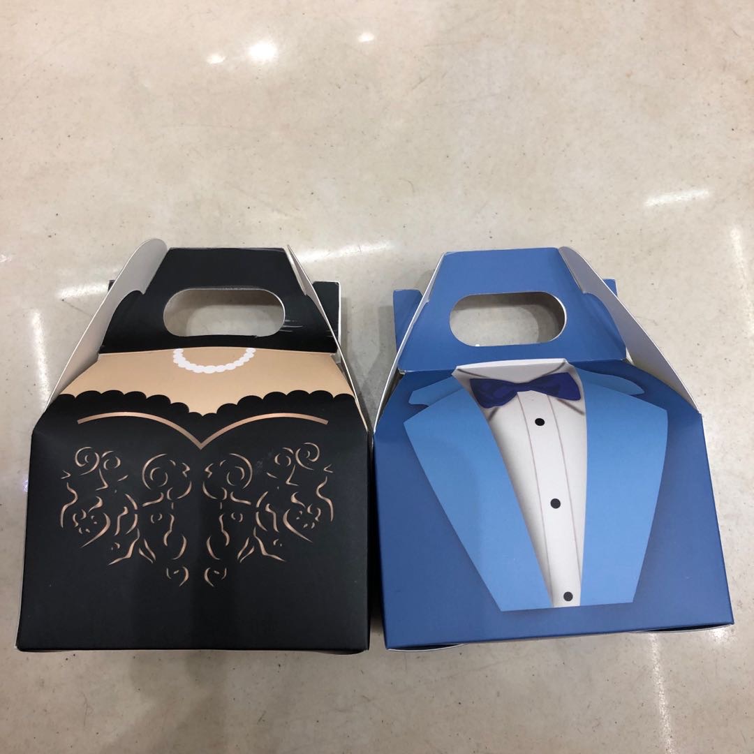 新娘新郎婚纱纸质版糖果礼盒包装袋