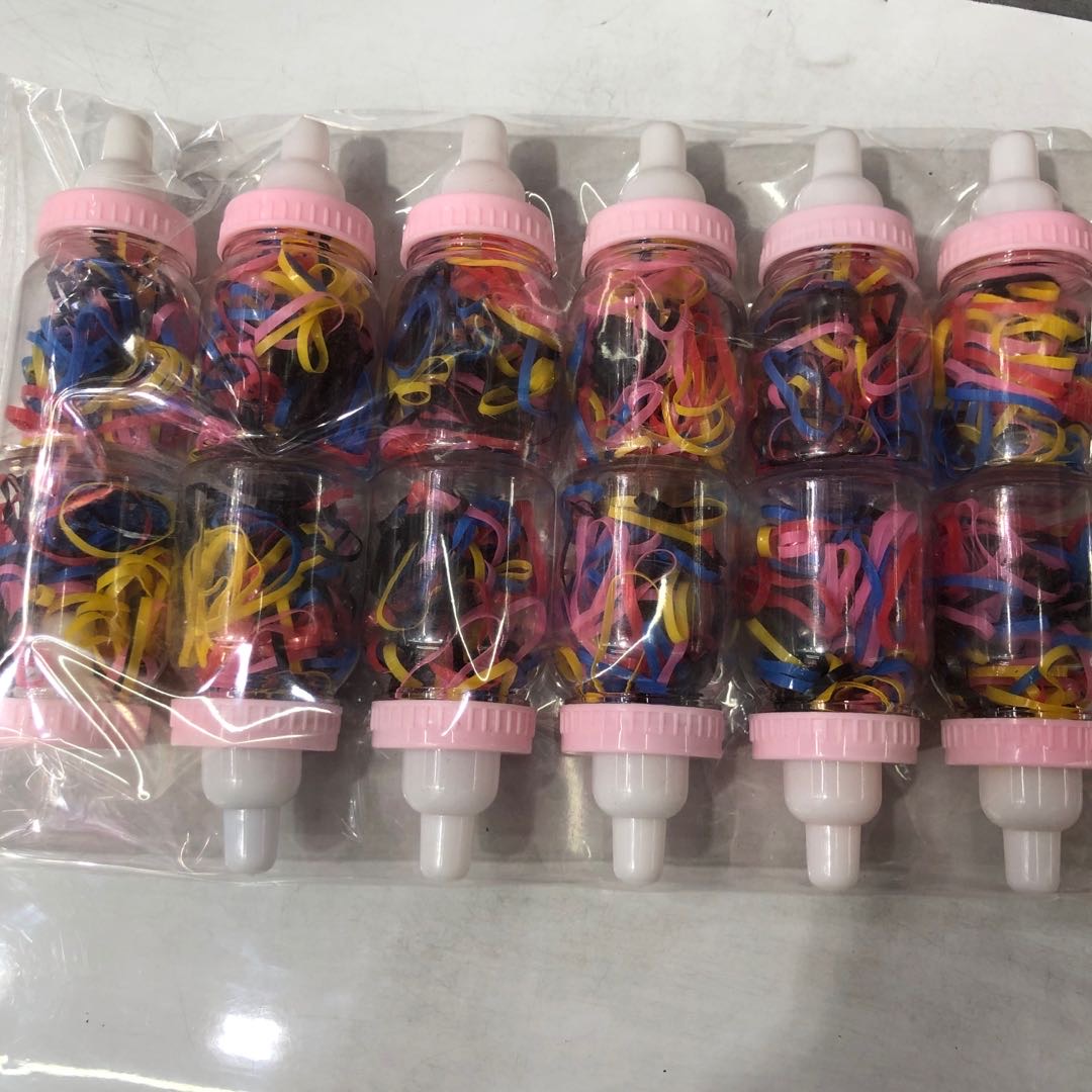 厂家直销奶嘴瓶款式儿童糖果色皮筋不伤发