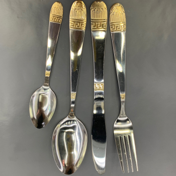 Yiwu Good Goods Crown Stainless Steel Knife Fork Spoon Tableware Western Knife Fork Spoon Tableware