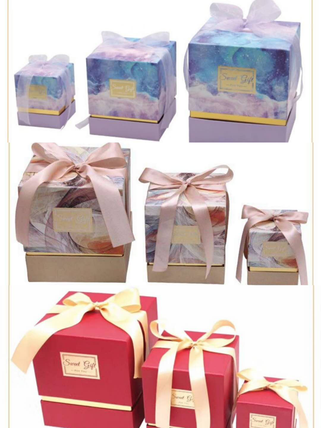 直销韩式大尺寸长方形单色蝴蝶结礼品包装盒情人节礼盒
