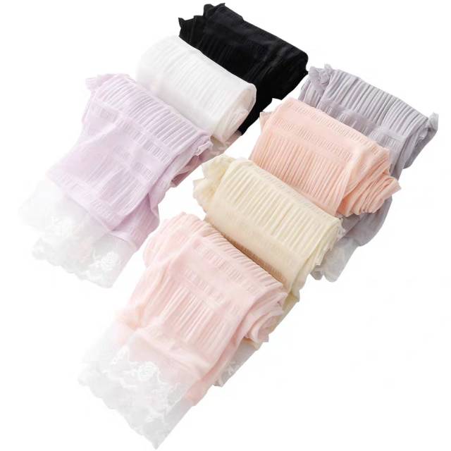 Summer thin and long lace sun protection arm sleeves, cycling sun protection arm sleeves, sun protection gloves for women Specification image