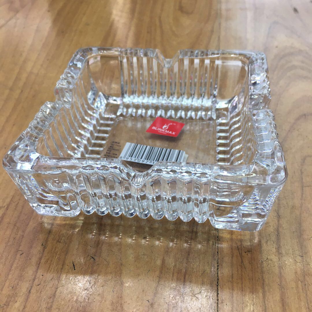 Ktg7616-4 Glass ashtray 145ml Creative crystal glass ashtray for living room, bedroom, simple and fashionable large size, office, Internet cafe ashtray details Picture