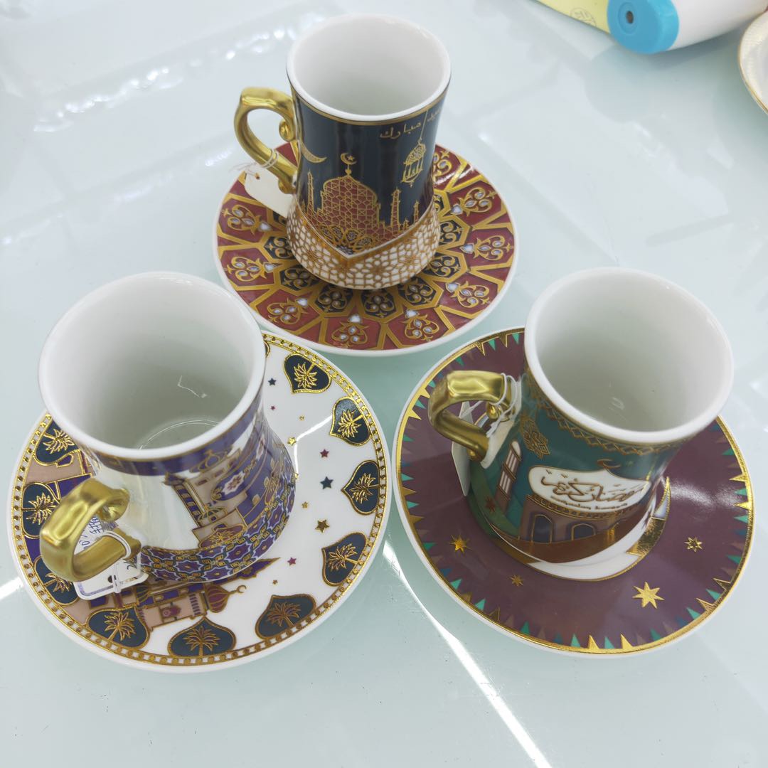Multi - color retro elements ceramic coffee cup manufacturers direct sale