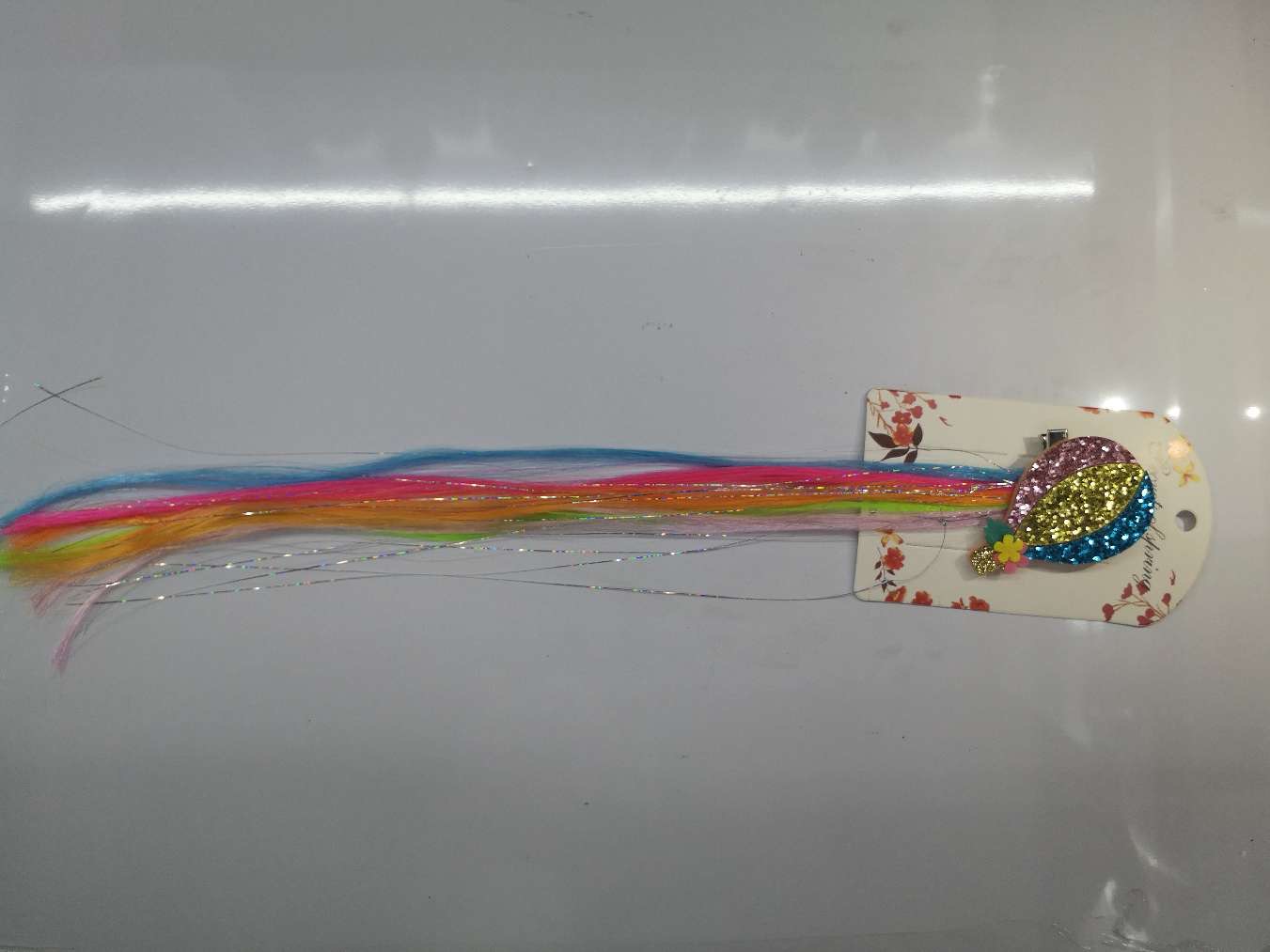 Cute Multi-Color Bright Crystal Hot Air Balloon Bright Silk Five-Color Fake Hair Clip Children Braid Hair Card Girl details Picture