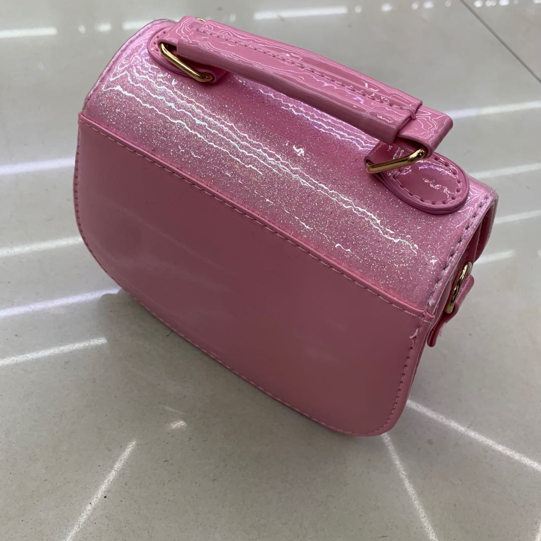 Summer Flower Cute Princess PU handbag crossbody bag, pink style details Picture