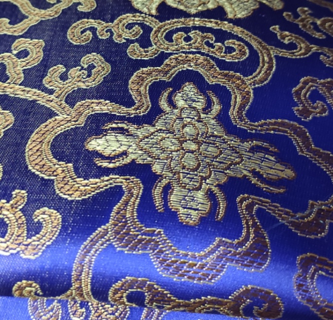 Blue Gold Low Brocade Fabric Decorative Fabric Multi-Color Optional Specification drawing