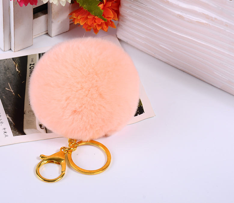 獭兔毛球钥匙扣皮草挂饰汽车钥匙圈可爱毛绒玩具配件女士包包挂件产品图