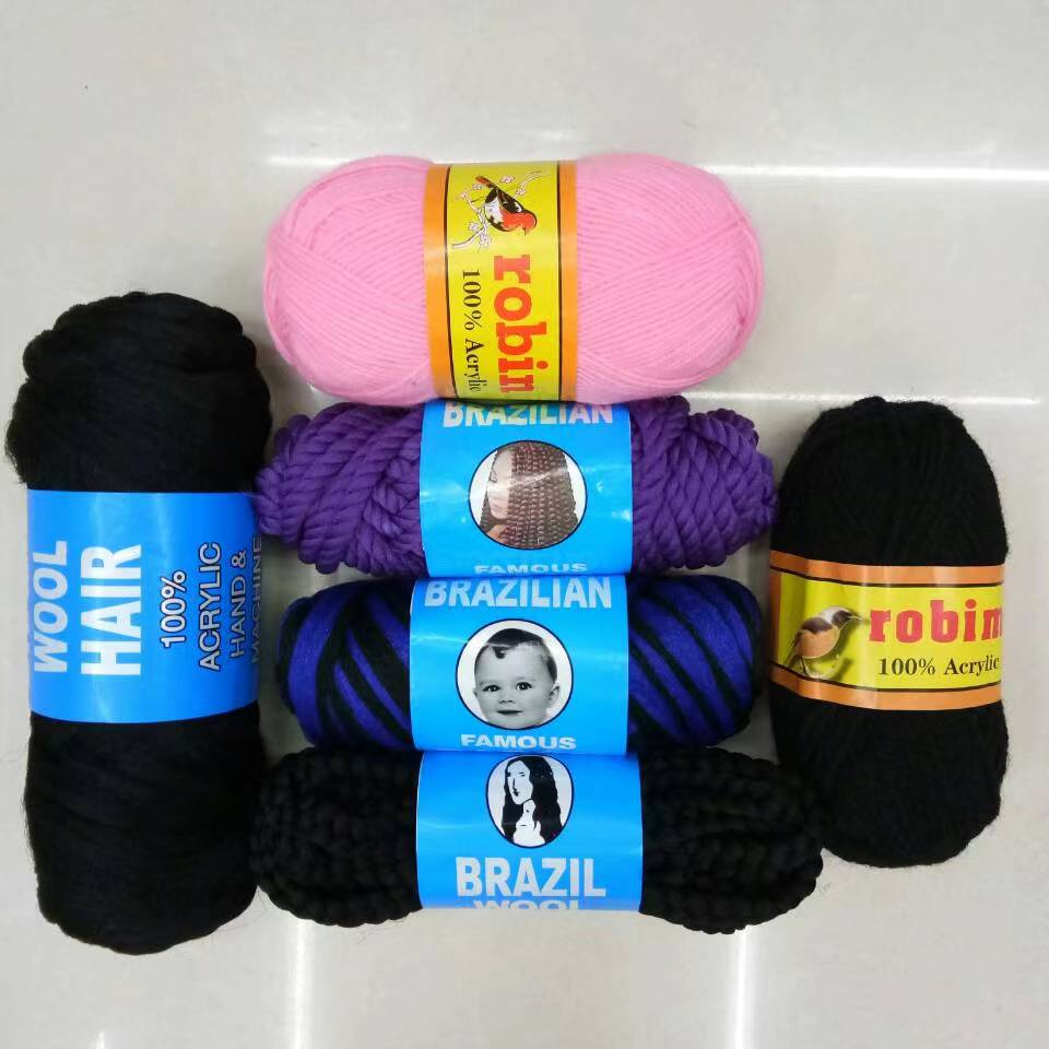 厂家直销非洲假发黑色毛线假发线丙纶丝头发丝brazilwool 现货