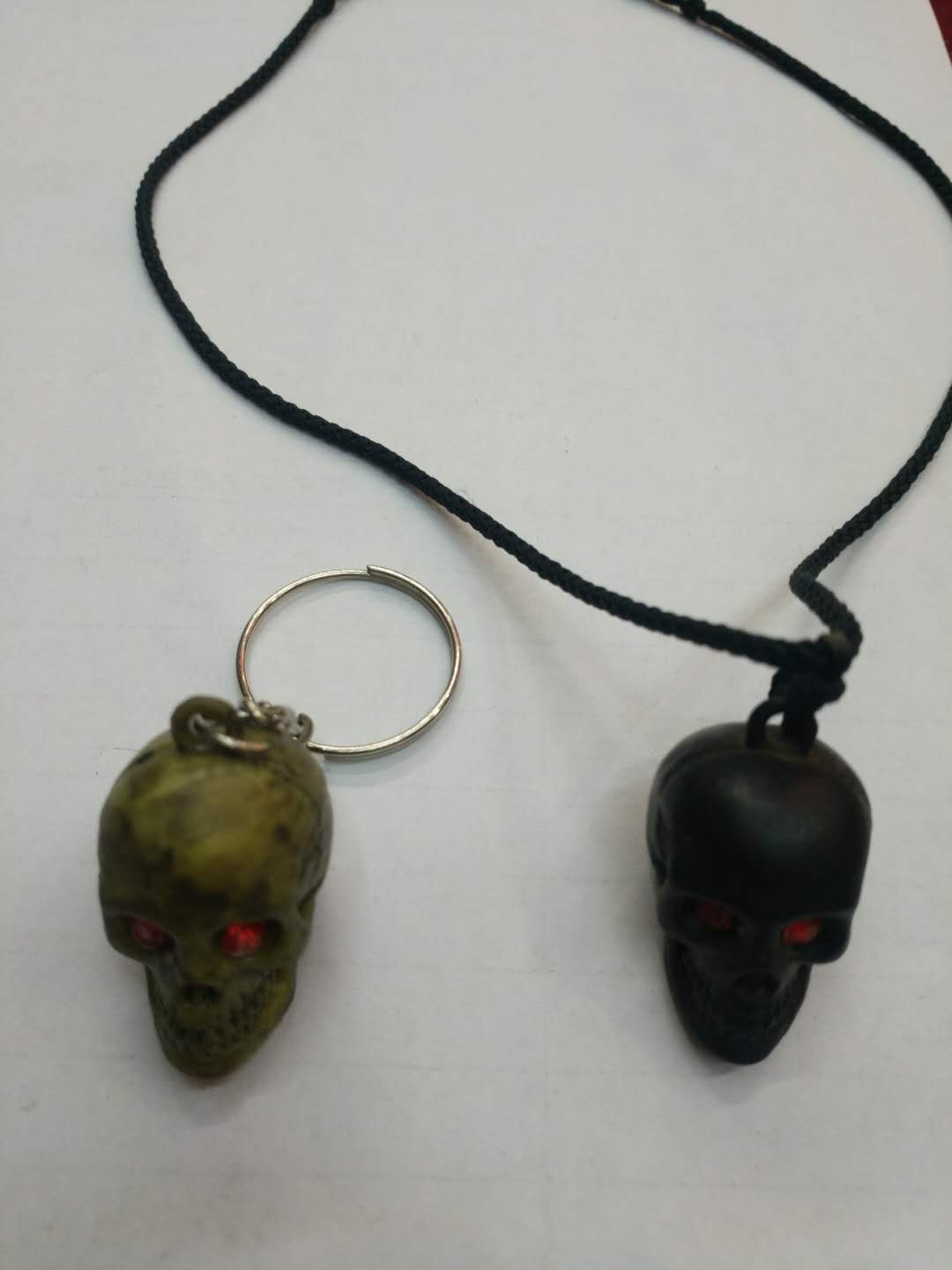 儿童创意小玩具鬼神骷髅头小挂件配饰可当项链