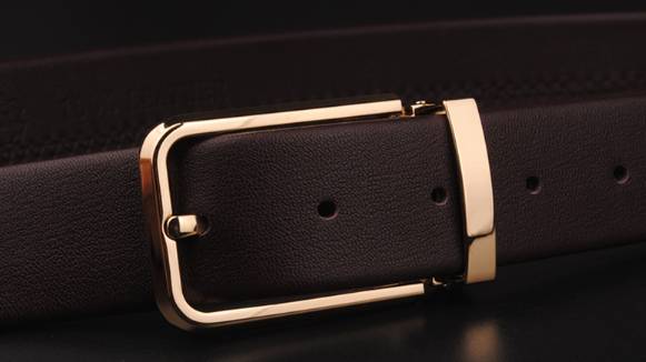 Classic business antique and nostalgic style Guangdong gold needle buckle head belt details Picture