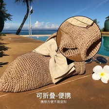 度假沙滩帽子女夏天韩版亚麻大檐草帽百搭遮阳帽