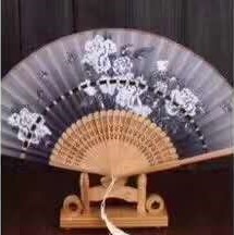 中国风折扇女式夏季日式小扇子绢扇樱花和风古风汉服舞蹈折叠女扇细节图