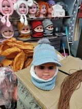 儿童套帽针织帽带帽沿毛线帽时尚带星帽