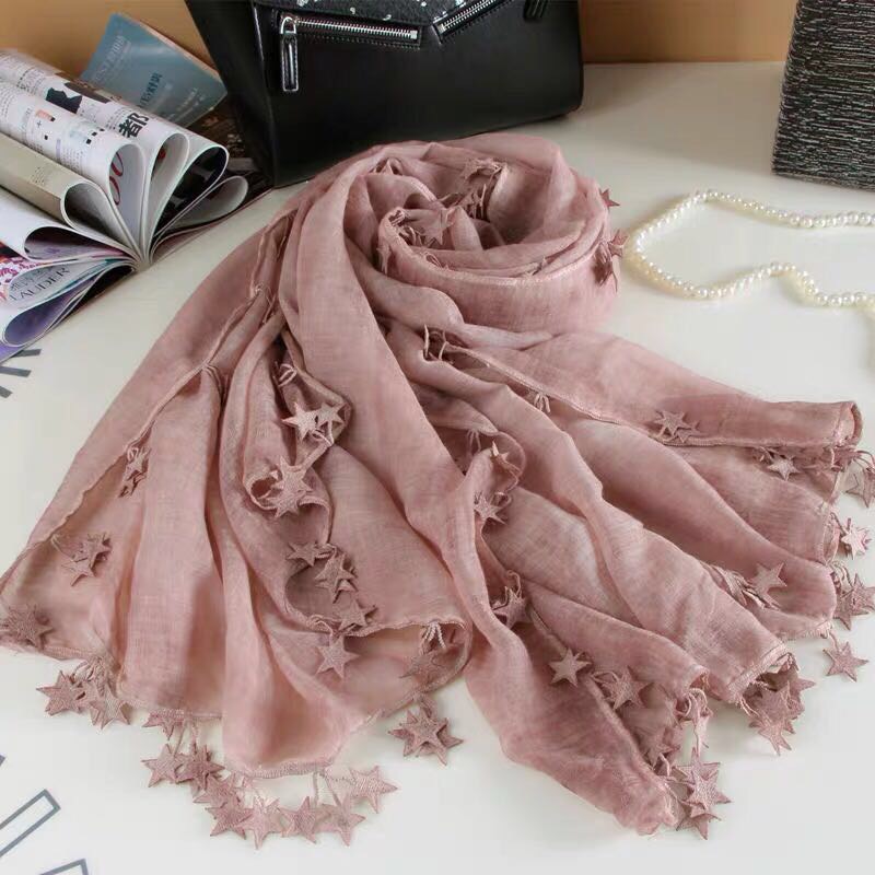 Autumn New Solid Color Cotton Linen Beach Towel Linen Scarf