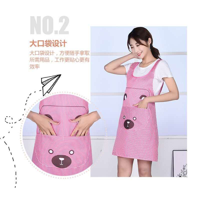 韩版围裙家用厨房时尚纯棉可爱女厨房大人做饭可爱围裙双肩