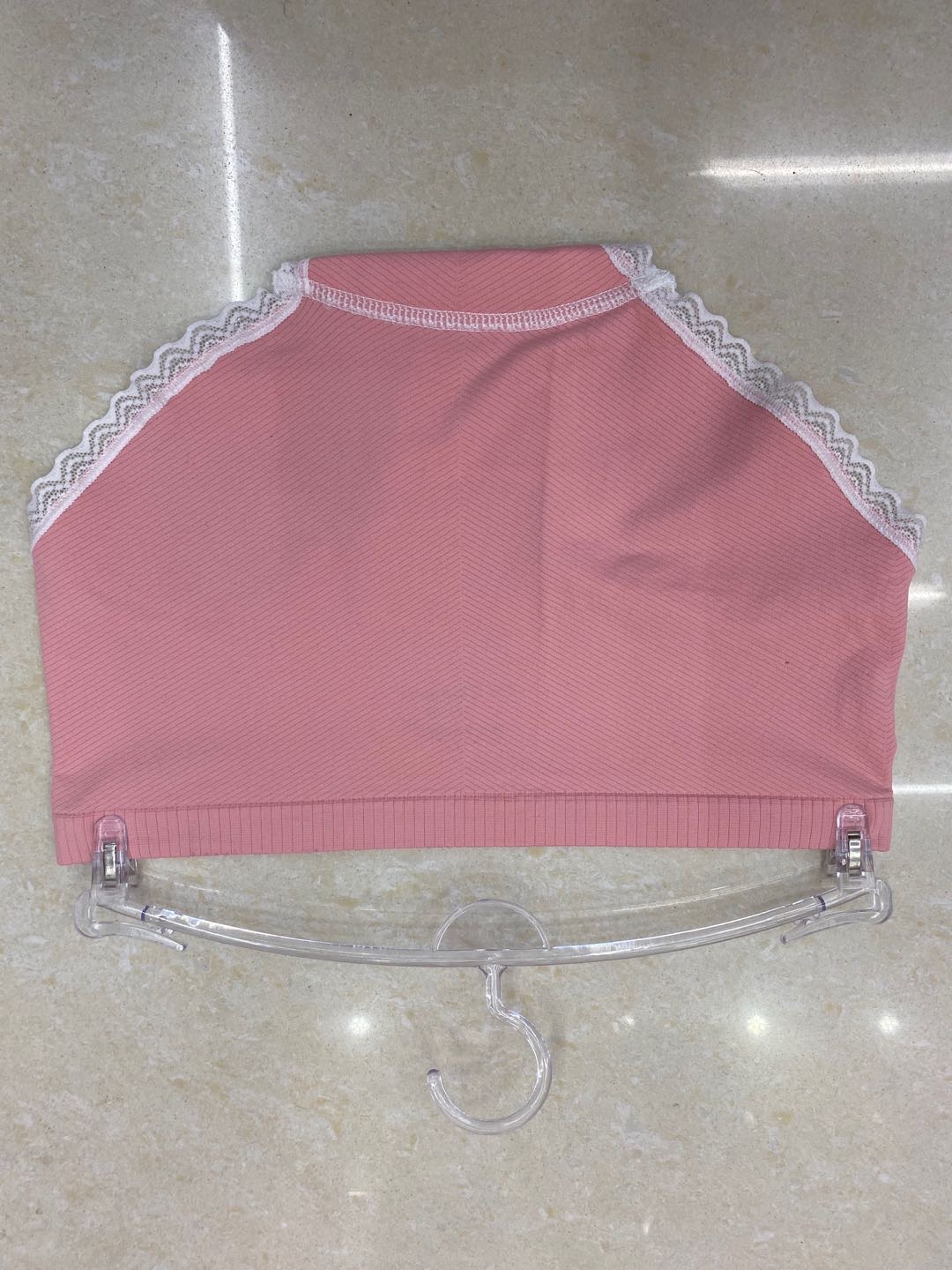 Close-up of cotton panty texture showing fine stitching
