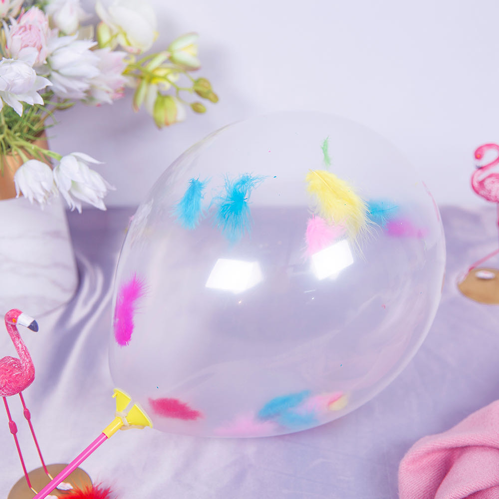 Wholesale of colorful feather balloons, latex balloons, festival and party supplies from the manufacturer