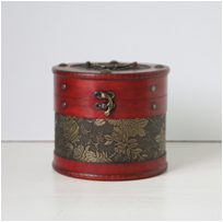 Vintage tea drum Puer tea cake box wooden box packaging box treasure box studio props beauty Chen soft outfit match