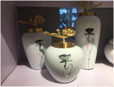 Pure copper, ceramic, can hold water and be used for flower arrangement, stable, environmentally friendly, grand