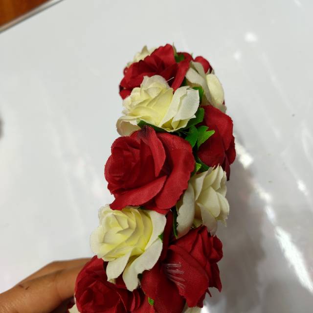 森女系仿真花朵花头箍头饰发饰海边度假头花影楼摄影新娘伴娘配饰细节图