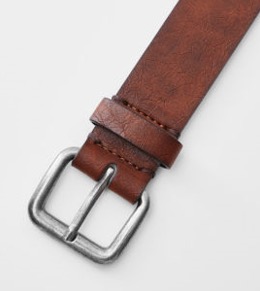 Pure men's leather belt, versatile for young people, cowhide pin buckle Korean style trendy belt details Picture