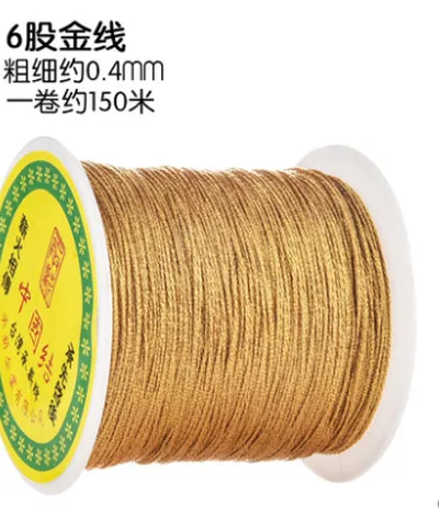 Manufacturers Direct Sales Of 6 Shares Douyin With The Same Gold Broom Diy Handmade Gold Thread Silver Thread Gold Thread Tassel Red Rope Winding Color Bracelet