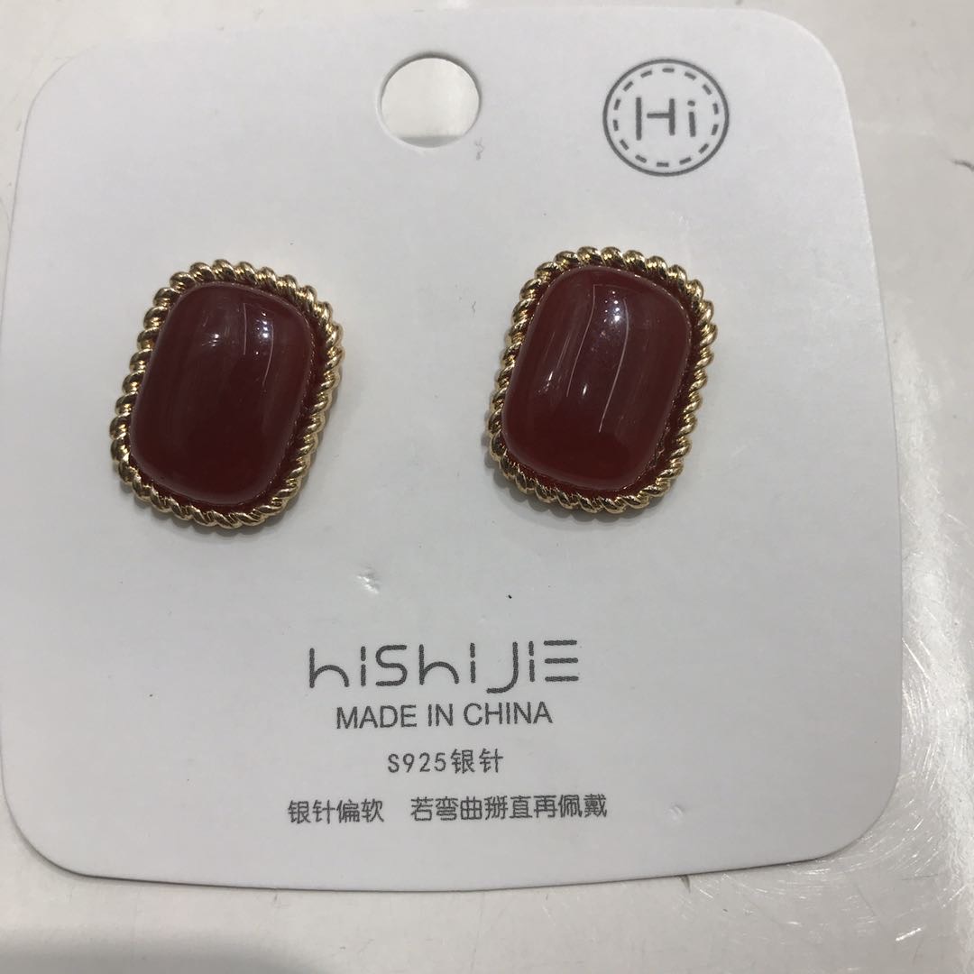 莫兰迪色系复古气质耳坠韩国网红爆款耳饰