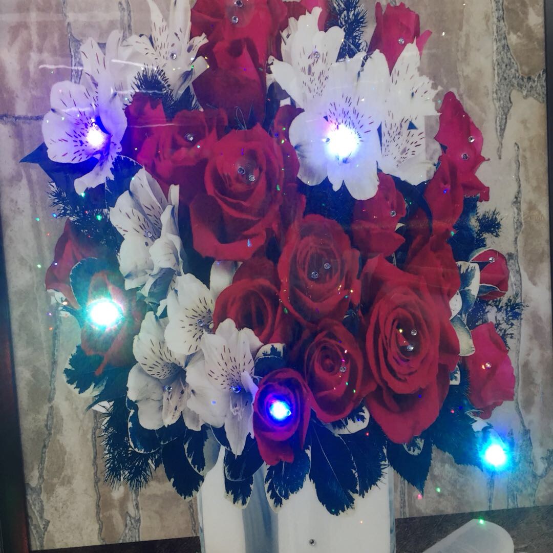 LED home decoration rose series home decoration photo frame with lights