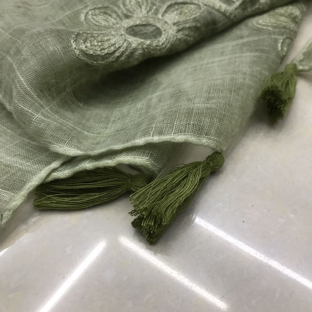 Imi Enig Spring/Fall Arabic Print Hanging Beard Green Women's Scarf Specification drawing