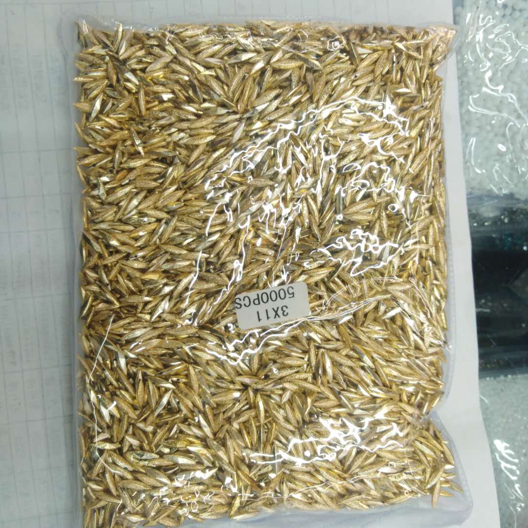 Malt-shaped aluminum gold-plated hollowed-out pendant accessory, malt-shaped hollowed-out aluminum headwear accessory, beaded accessory